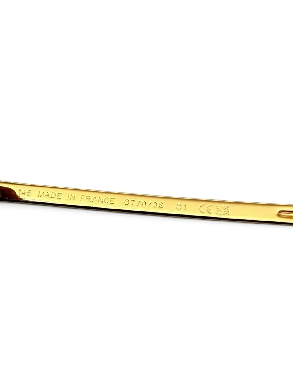 Cartier Gold Frame Blue Gradient Rimless Sunglasses with Decorative Temples